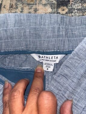 Athleta Light Blue Linen Jogger